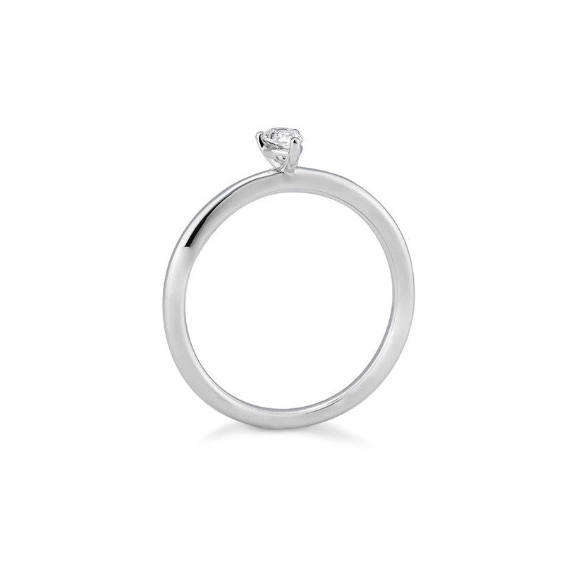 Verlobungsring mit einem Pear - Cut Diamond 0,20 ct., Platin