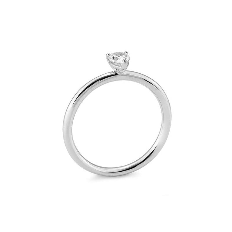 Verlobungsring mit einem Pear - Cut Diamond 0,42 ct., Weißgold