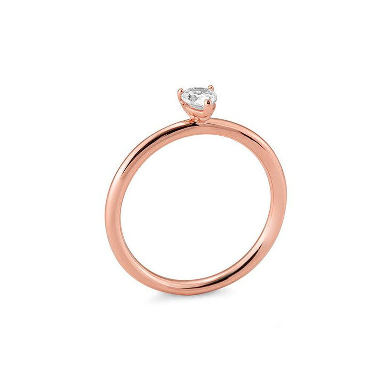 Verlobungsring mit einem Pear - Cut Diamond 0,42 ct., Rotgold