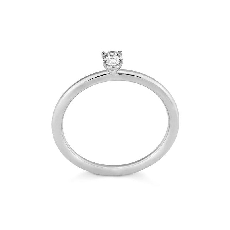 Verlobungsring mit einem Oval - Cut Diamond 0,16 ct., Platin