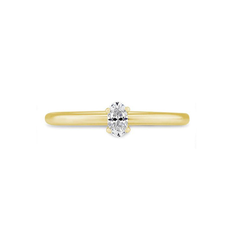 Verlobungsring mit einem Oval - Cut Diamond 0,20 ct., Gelbgold