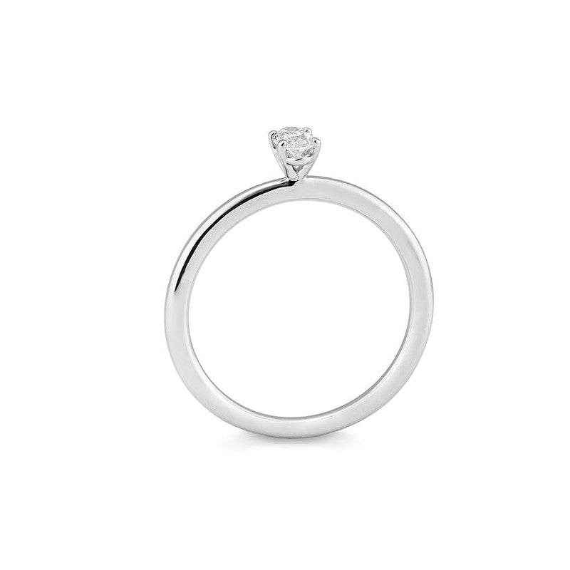 Verlobungsring mit einem Oval - Cut Diamond 0,28 ct., Weißgold