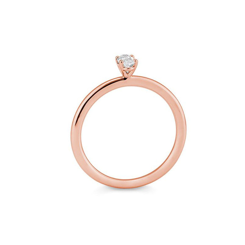 Verlobungsring mit einem Oval - Cut Diamond 0,28 ct., Rotgold