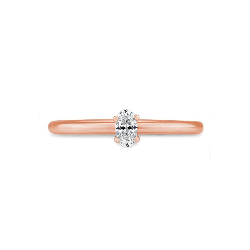 Verlobungsring mit einem Oval - Cut Diamond 0,28 ct., Rotgold