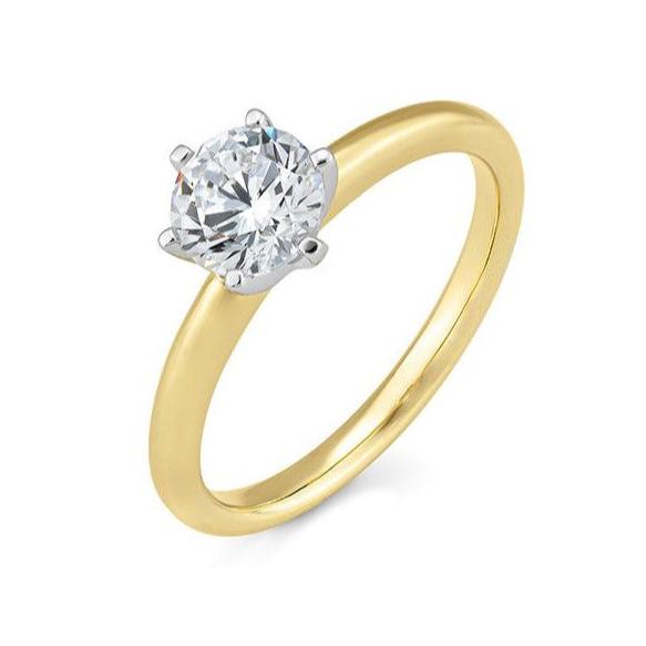 Verlobungsring mit einem Brillanten 1,00 ct., Gelbgold