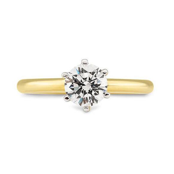Verlobungsring mit einem Brillanten 1,00 ct., Gelbgold