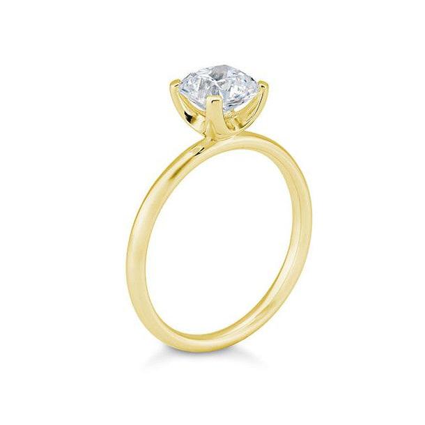 Verlobungsring mit einem Cushion - Cut Diamond 0,50 ct., Gelbgold