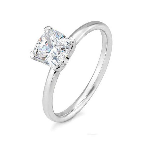 Verlobungsring mit einem Cushion - Cut Diamond 0,50 ct., Weißgold