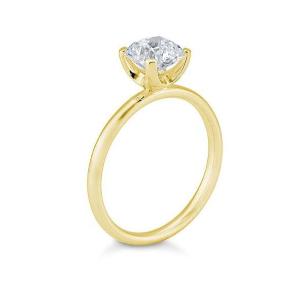Verlobungsring mit einem Cushion - Cut Diamond 1,00 ct., Gelbgold