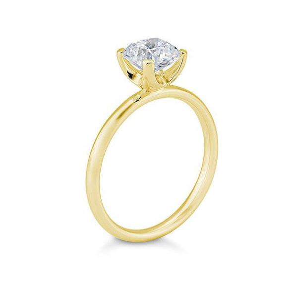 Verlobungsring mit einem Cushion - Cut Diamond 1,50 ct., Gelbgold