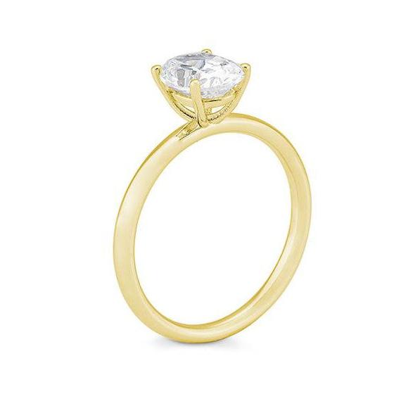 Verlobungsring mit einem Oval - Cut Diamond 1,00 ct., Gelbgold