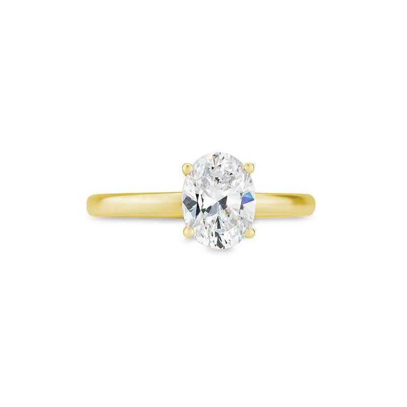 Verlobungsring mit einem Oval - Cut Diamond 1,00 ct., Gelbgold