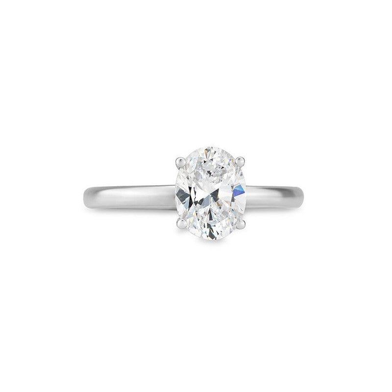 Verlobungsring mit einem Oval - Cut Diamond 1,50 ct., Weißgold