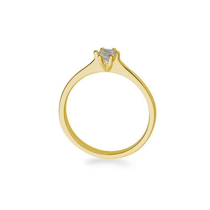 Verlobungsring mit einem Brillanten 0,25 ct., Gelbgold