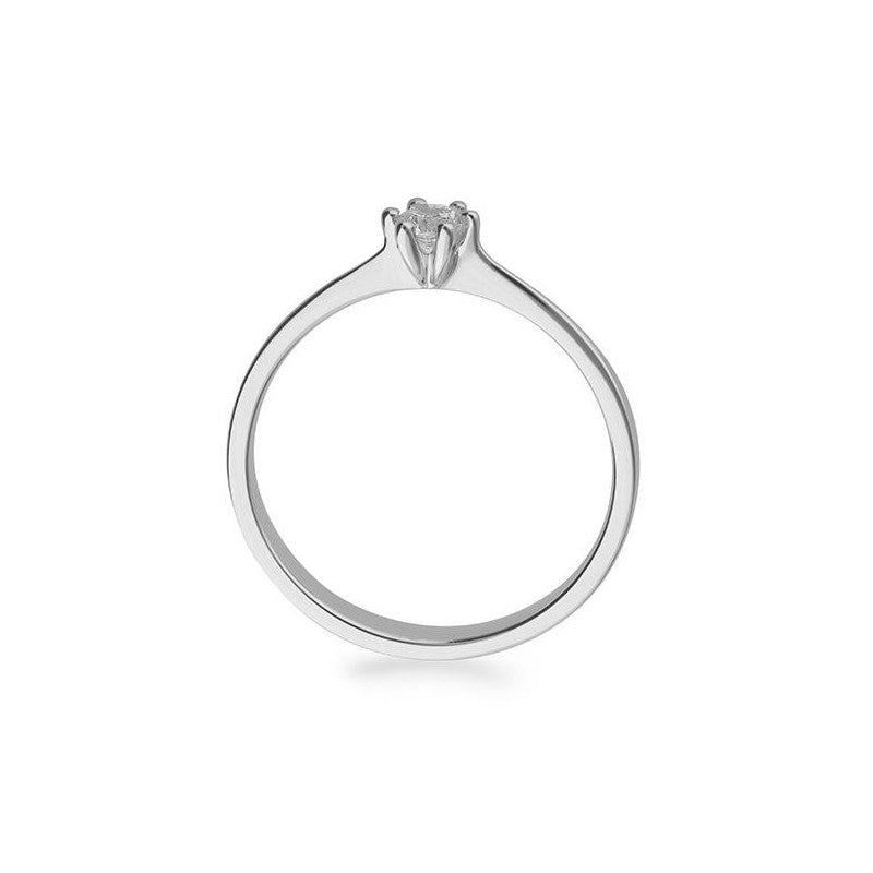 Verlobungsring mit einem Brillanten 0,15 ct., Weißgold