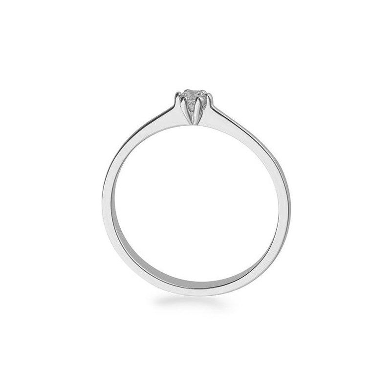 Verlobungsring mit einem Brillanten 0,10 ct., Weißgold