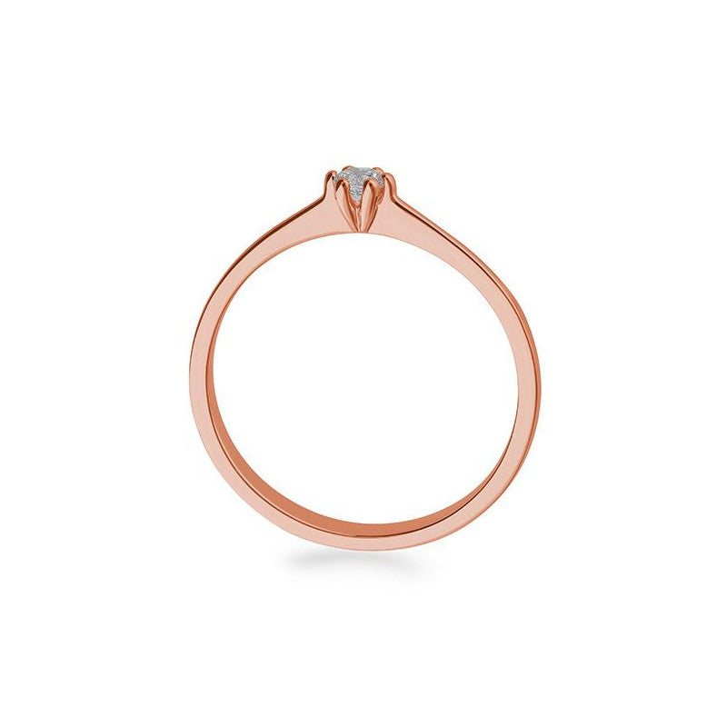 Verlobungsring mit einem Brillanten 0,10 ct., Rotgold