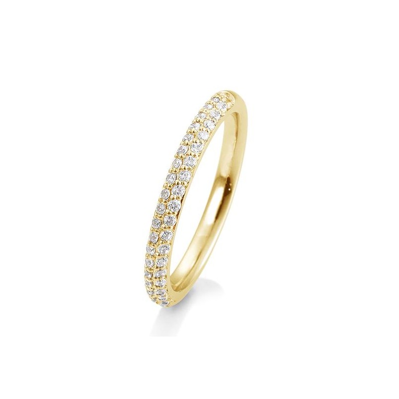 Memoire Ring mit rundum ausgefassten Brillanten, Gelbgold