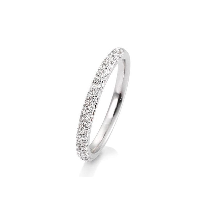 Memoire Ring mit rundum ausgefassten Brillanten, Platin