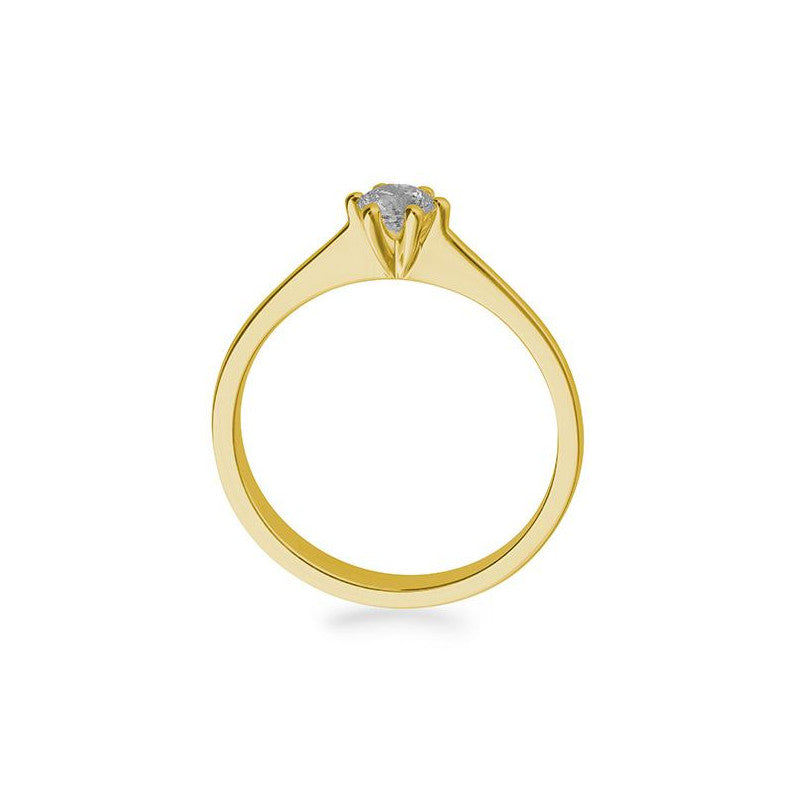 Verlobungsring mit einem Brillanten 0,30 ct., Gelbgold