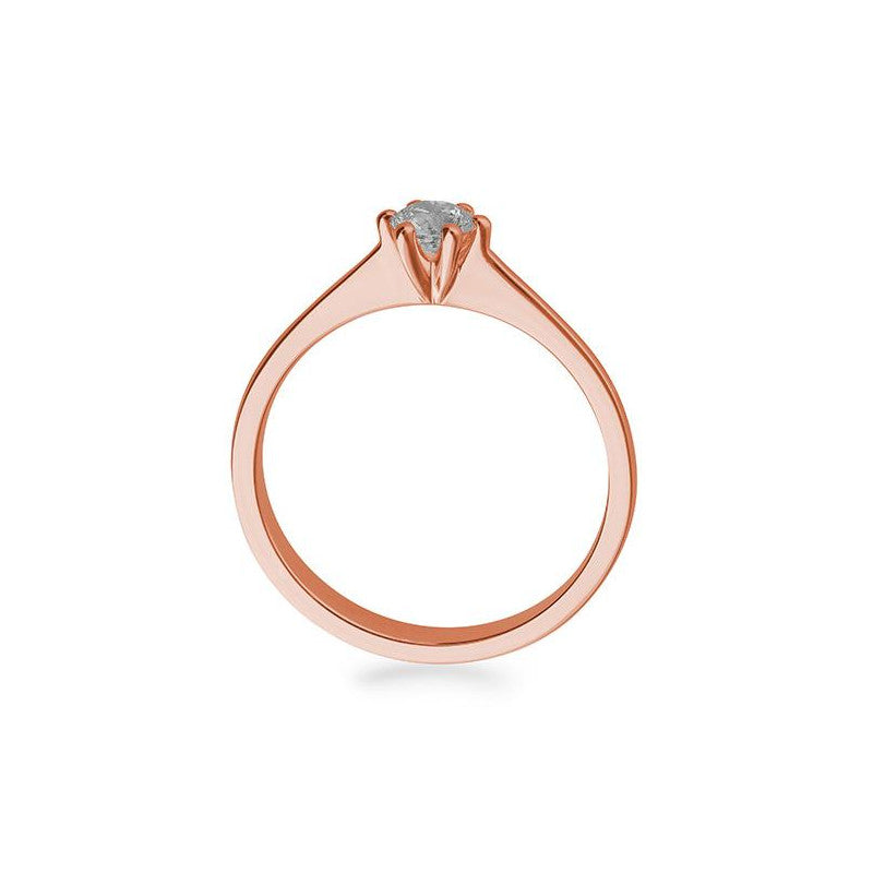 Verlobungsring mit einem Brillanten 0,30 ct., Rotgold