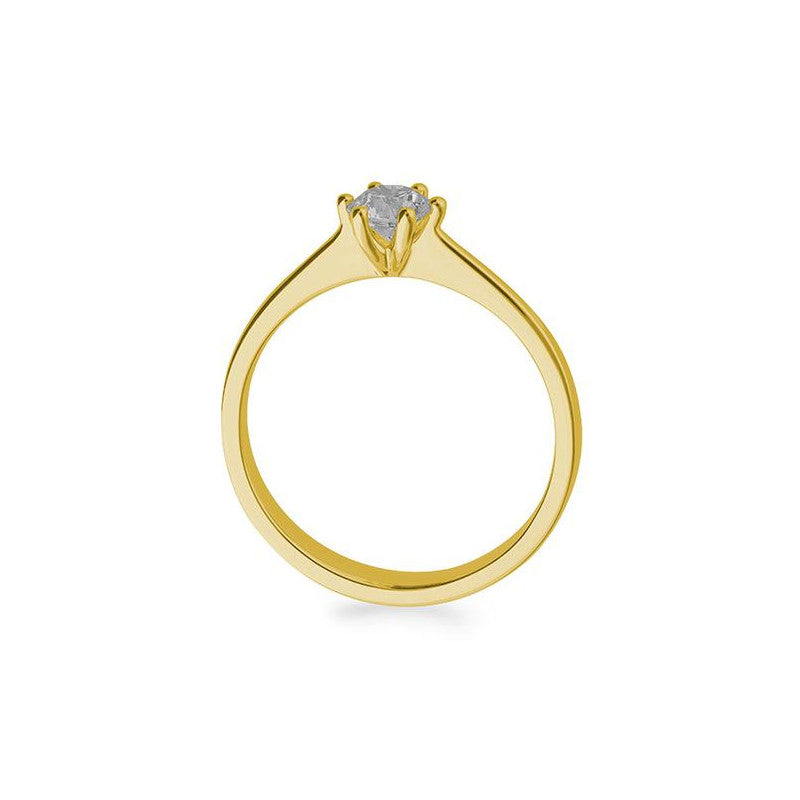 Verlobungsring mit einem Brillanten 0,40 ct., Gelbgold