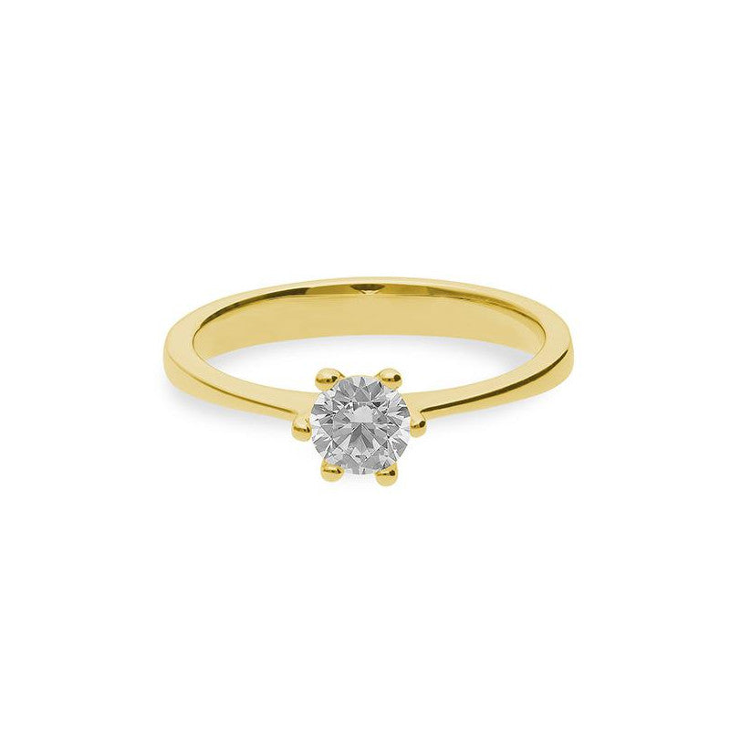 Verlobungsring mit einem Brillanten 0,50 ct., Gelbgold