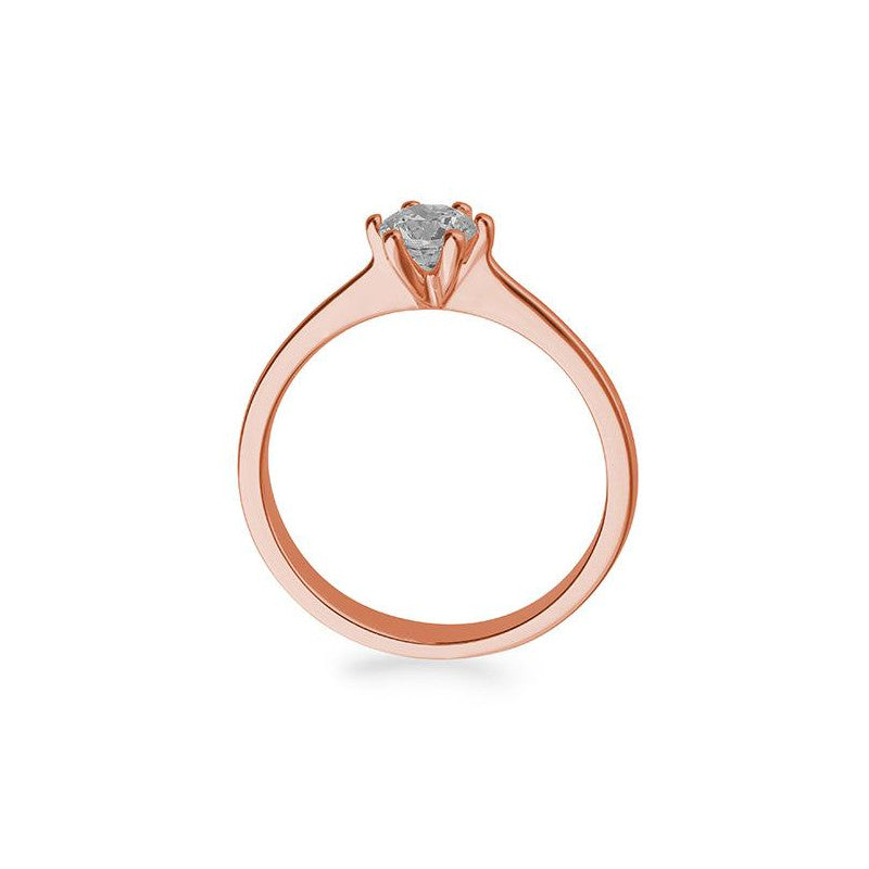 Verlobungsring mit einem Brillanten 0,50 ct., Rotgold