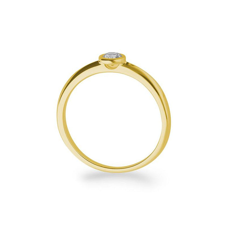 Verlobungsring mit einem Brillanten 0,15 ct., Gelbgold