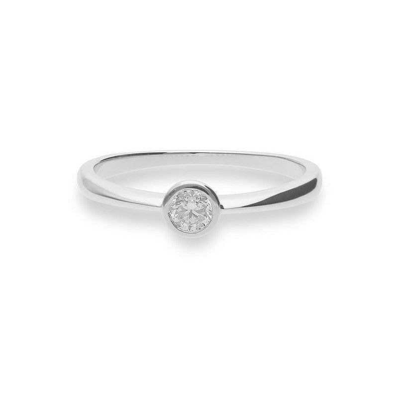 Verlobungsring mit einem Brillanten 0,15 ct., Weißgold
