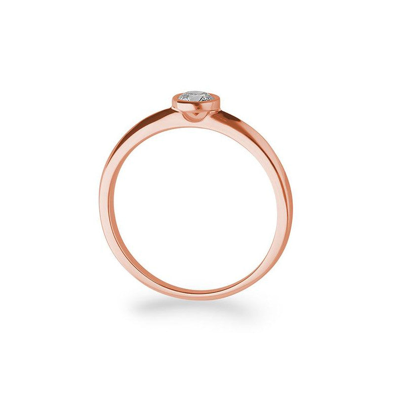 Verlobungsring mit einem Brillanten 0,20 ct., Rotgold
