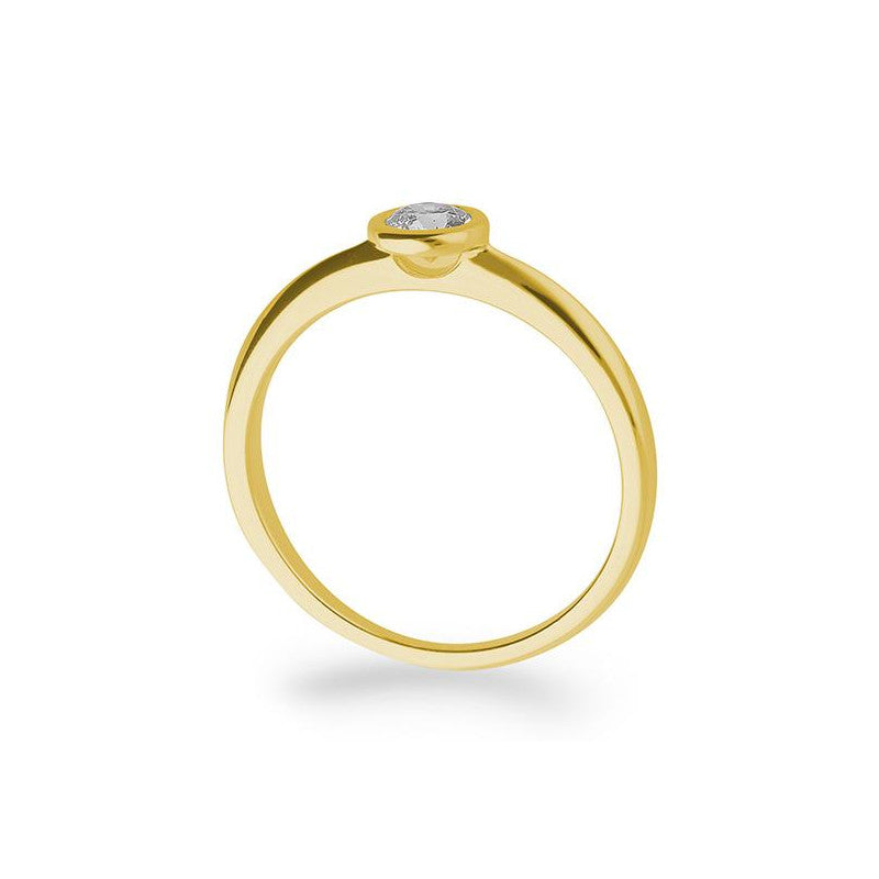 Verlobungsring mit einem Brillanten 0,25 ct., Gelbgold