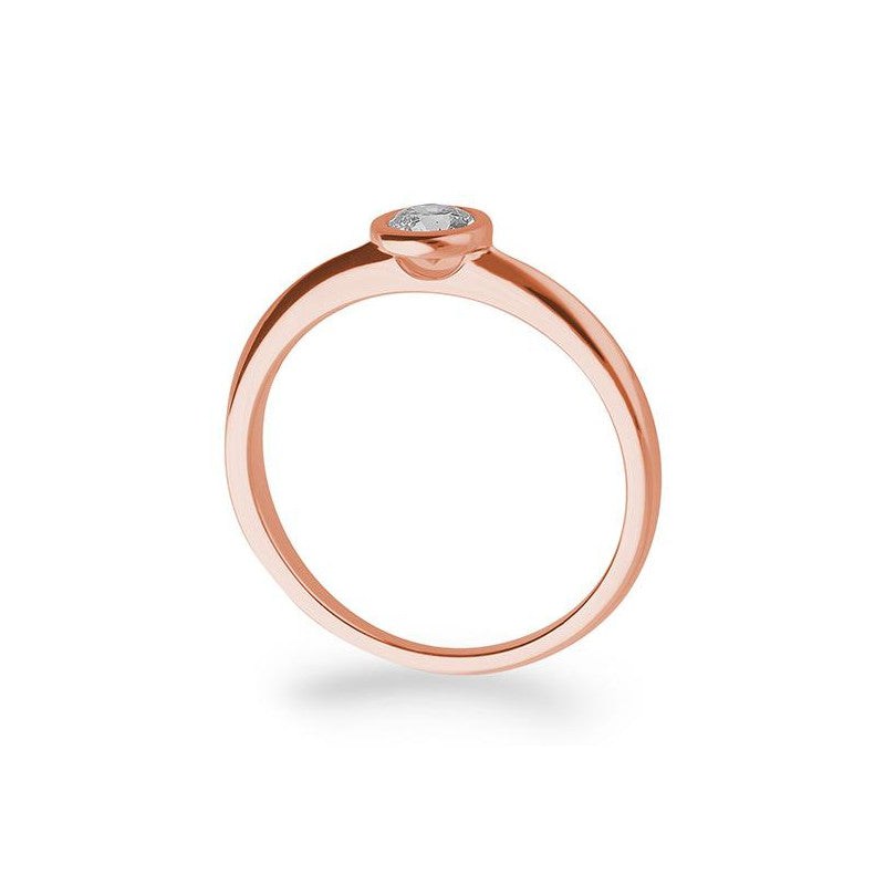 Verlobungsring mit einem Brillanten 0,25 ct., Rotgold