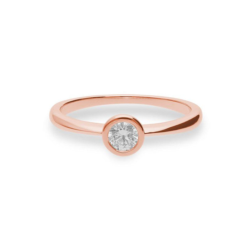 Verlobungsring mit einem Brillanten 0,25 ct., Rotgold