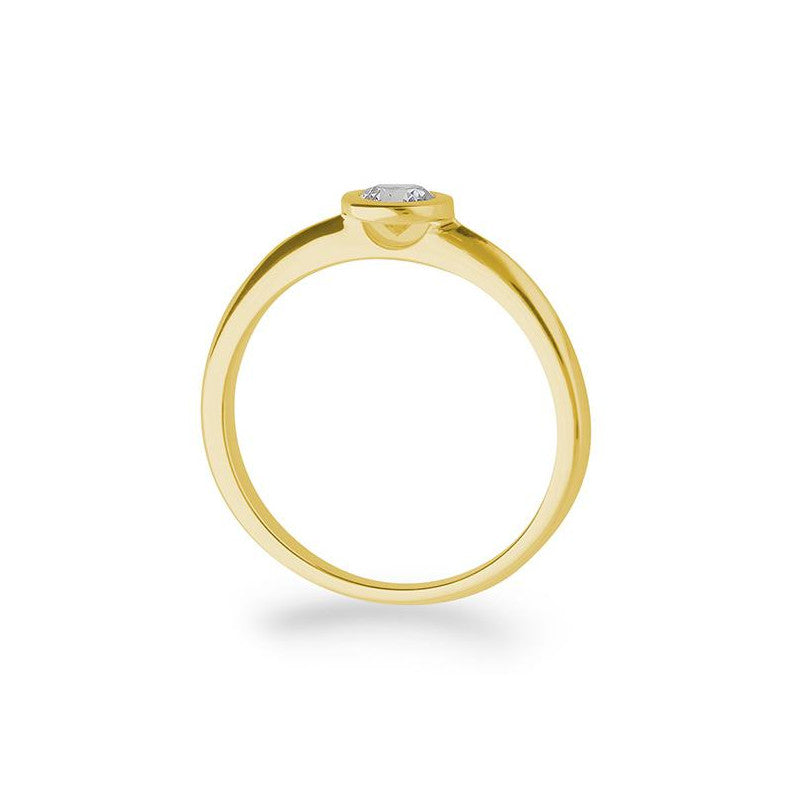 Verlobungsring mit einem Brillanten 0,30 ct., Gelbgold