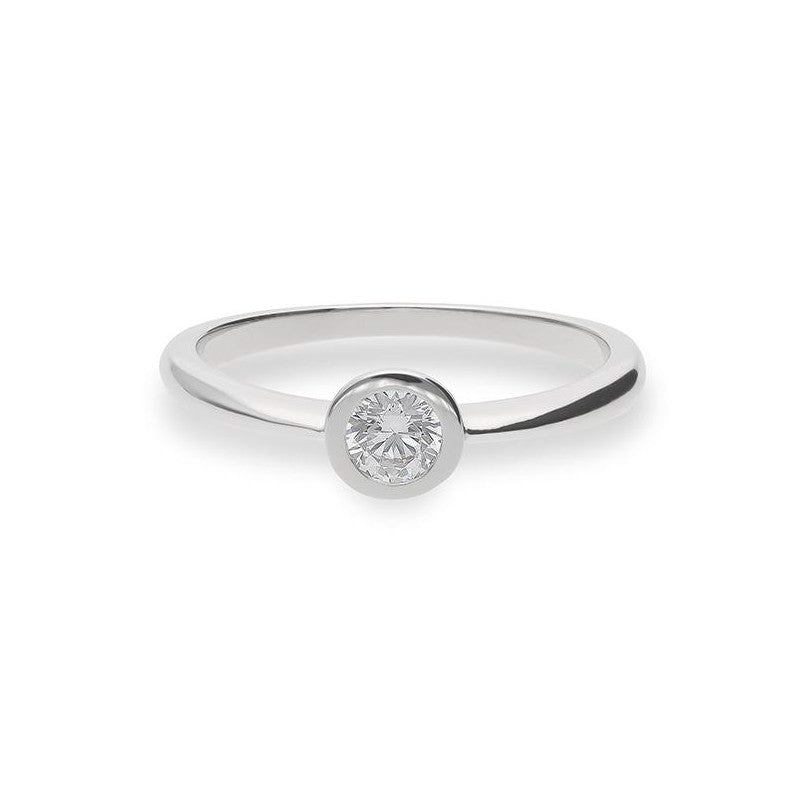 Verlobungsring mit einem Brillanten 0,30 ct., Weißgold
