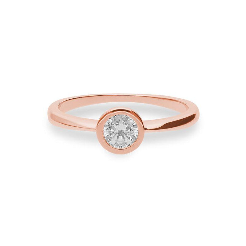 Verlobungsring mit einem Brillanten 0,40 ct., Rotgold