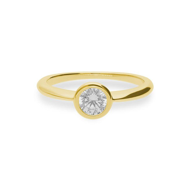 Verlobungsring mit einem Brillanten 0,50 ct., Gelbgold