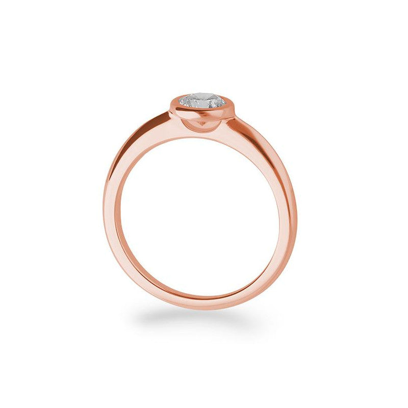 Verlobungsring mit einem Brillanten 0,50 ct., Rotgold