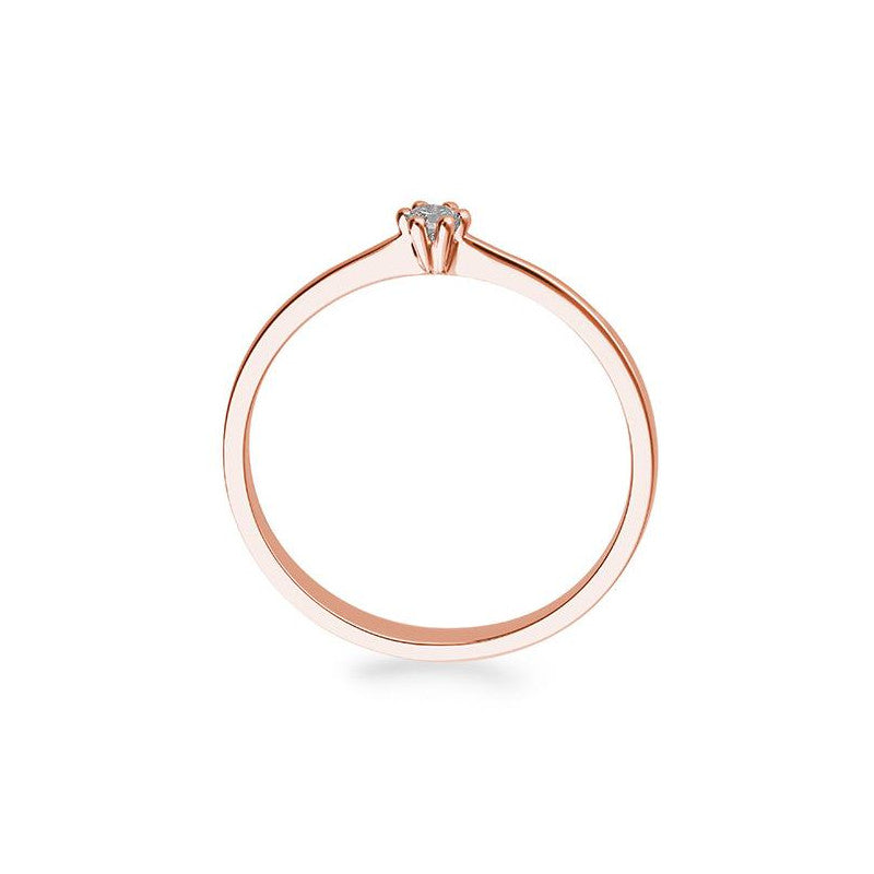 Verlobungsring mit einem Brillanten 0,05 ct., Rotgold