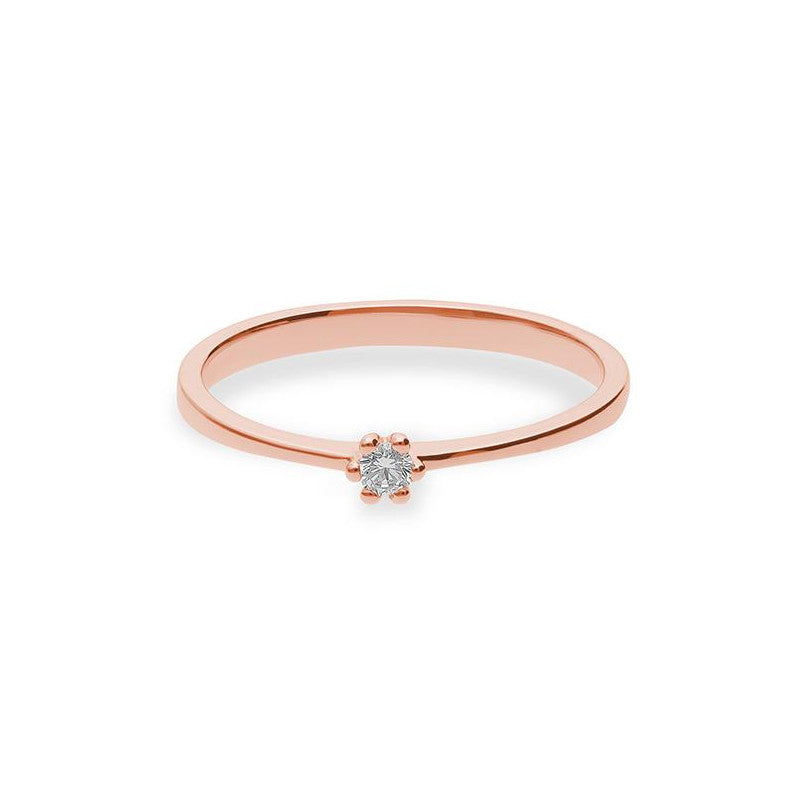 Verlobungsring mit einem Brillanten 0,05 ct., Rotgold