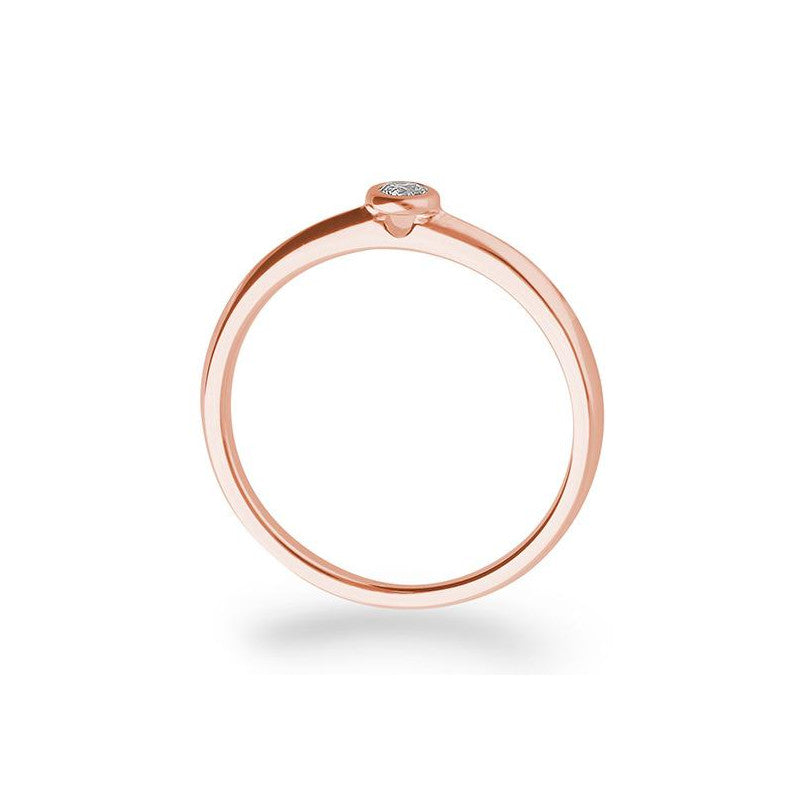Verlobungsring mit einem Brillanten 0,05 ct., Rotgold