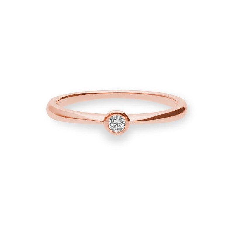 Verlobungsring mit einem Brillanten 0,05 ct., Rotgold