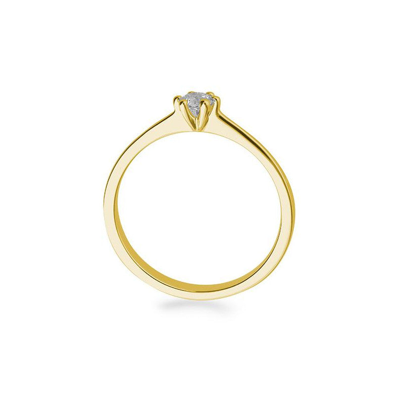 Verlobungsring mit einem Brillanten 0,20 ct., Gelbgold