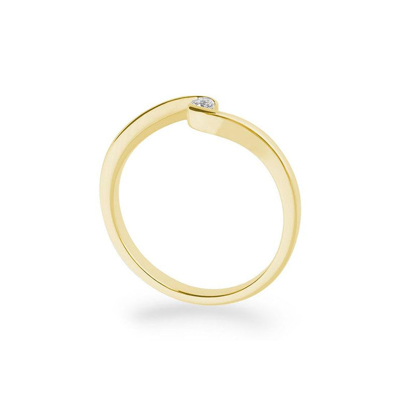 Verlobungsring mit einem Brillanten 0,05 ct., Gelbgold