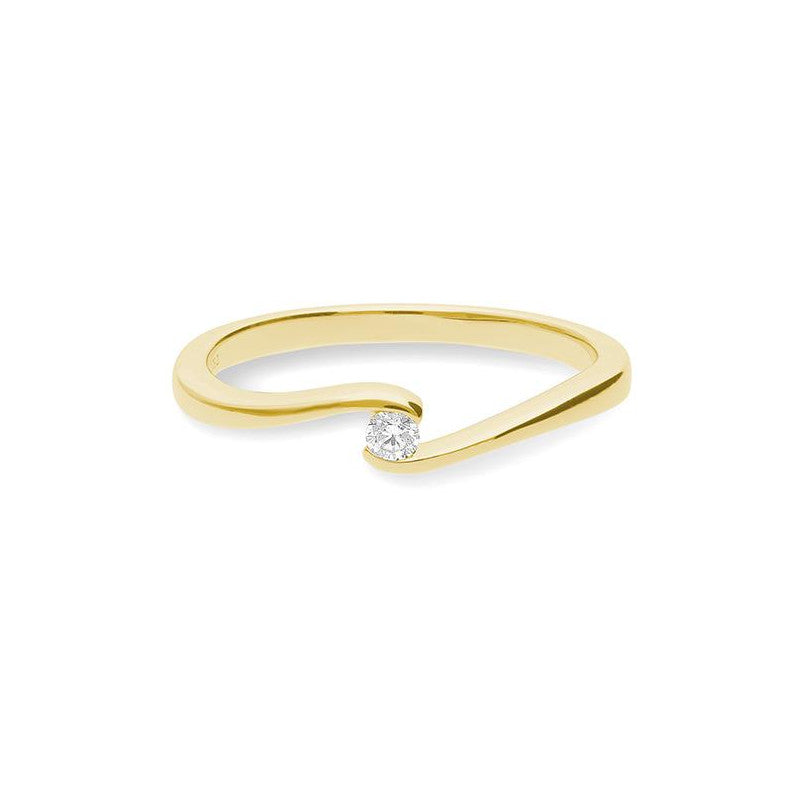 Verlobungsring mit einem Brillanten 0,05 ct., Gelbgold