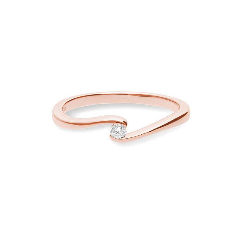 Verlobungsring mit einem Brillanten 0,05 ct., Rotgold