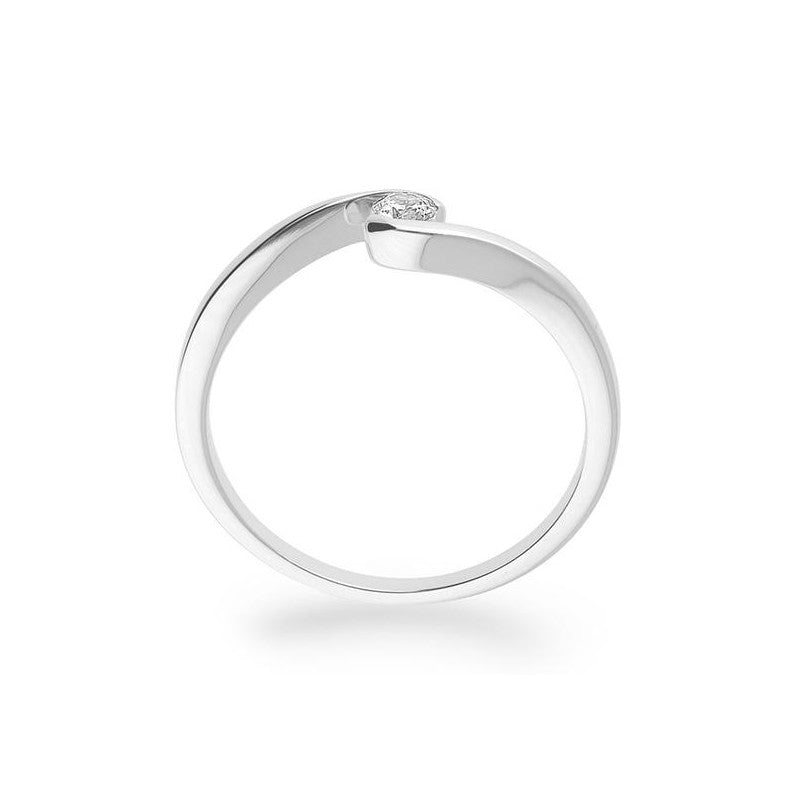 Verlobungsring mit einem Brillanten 0,10 ct., Weißgold