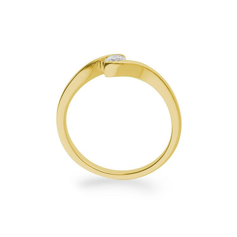 Verlobungsring mit einem Brillanten 0,15 ct., Gelbgold