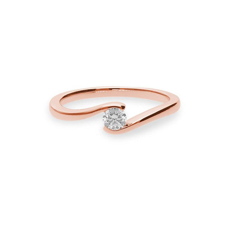Verlobungsring mit einem Brillanten 0,20 ct., Rotgold
